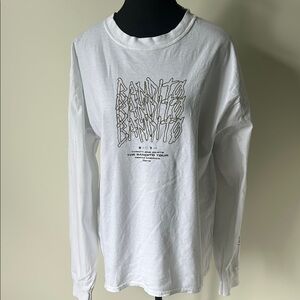 White Graphic Long Sleeve Tee Relaxed Fit